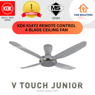 KDK K14Y2 REMOTE CONTROL 5 SPEED 4 BLADES CEILING FAN / SILVER GREY/ AC MOTOR/ SIRIM / 1 YEAR GENERAL WARRANTY / READY STOCK