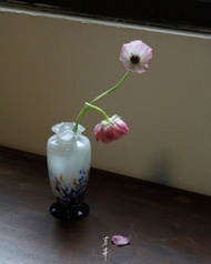 日治期 白色飛雪花瓶