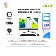 Acer Aspire C24-2G-150W11 23.8" AIO Desktop PC (N150, 8GB, 512GB, Intel, W11H, Off Home 2024 + Off 3