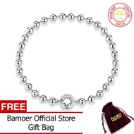 BAMOER 925 Sterling Silver Round Bracelet Forever Love Women Fashion Bracelets SCB208