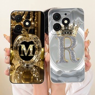 For Itel A50 A50C A667L A669L Crystal Crown Initial Letter Couple Phone Casing ItelA50 ItelA50C Prot