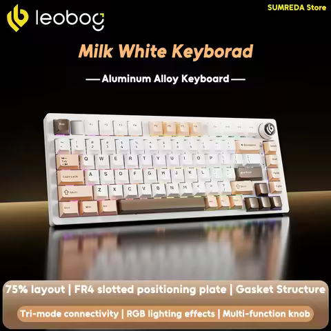 Leobog Hi75C Hi75C Pro Aluminum Wireless Custom Gaming Mechanical Keyboard 75% Layout Bluetooth 2.4G