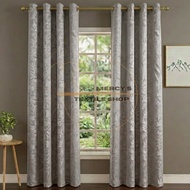 Jacquard Fabric Curtain Window Ring Curtain 4ft-8ft Curtain Aesthetic Curtain | 1-2 Days Process