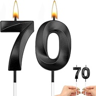 70th Birthday Candles Black Birthday Candles 70th Birthday Cake Topper Happy 70th Birthday Decoratio