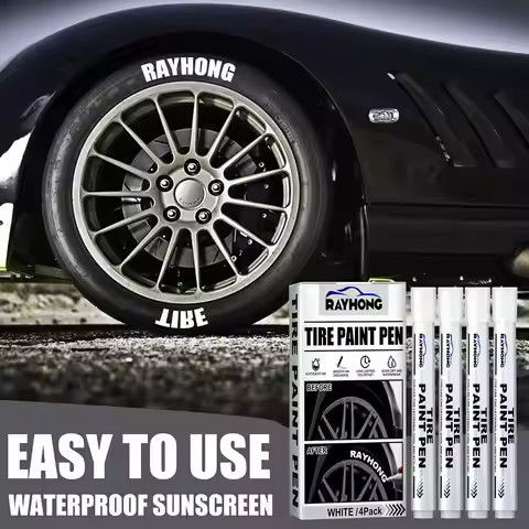 4 Tire Paint Marker Waterproof White Marker Paint Cleaner Modification Pen Tire Letter Supplies Deco