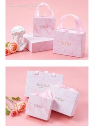 1入粉紅色人造大理石紋紙膠板禮盒,附有抽屜,適用於圍巾、紀念品、珠寶、香水、口紅、化妝品（不含薰衣草）