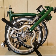 sepeda lipat brompton 6 speed racing green titanium