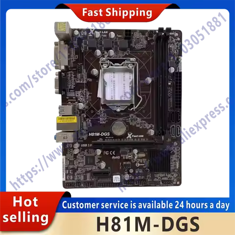 Used H81M-DGS desktop motherboard H81 LGA 1150 LGA1150 for Core i7 i5 i3 DDR3 SATA3 USB3.0 original