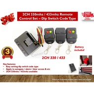 Autogate Door Wireless Remote Control Set - 2 Channel 433Mhz / 2CH 330 mhz Dip Switch Code Type