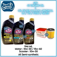 4T Engine Oil Motor 10W-40 & 15W-40 Scooter 10W-30 Semi-synthetic 946ml [ STP ] MINYAK HITAM  + OIL 