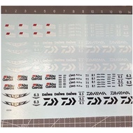 Garcia max min Daiwa STEEZ Fishing Rod Pulley Sticker Water Sticker Label