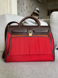 Hermes Herbag 31 Red Brown Vintage Crossbody bag 愛馬仕 斜挎 斜咩 袋 包 中古