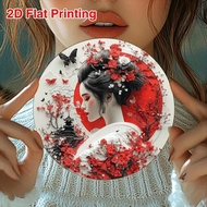 HELLOYOUNG 8x8 Inch Round Metal Wall Art 2D Plaque for Home Kitchen Coffee Shop Decor Gift