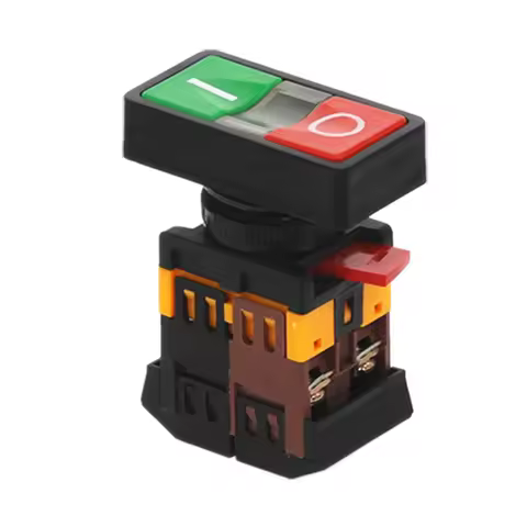 AS-22N 25N Start-stop Double Pushbuttons Switch With LED Lamp(Mounting hole 22mm 25mm)(DC 12/24/36 V