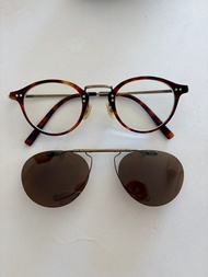 金子眼鏡 + Clip-on Sunglasses