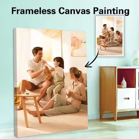 1pc Frameless Personalize Custom Photo Group Photo Canvas Paintings On The Wall Wall Art Painting Pi