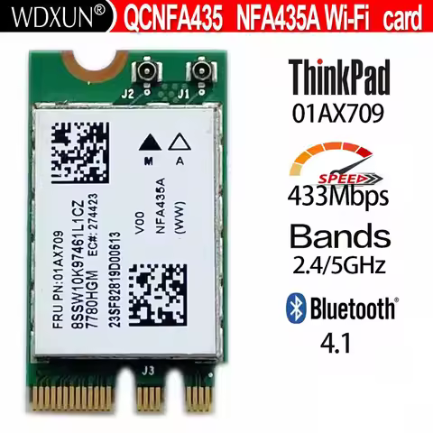 for Lenovo IdeaPad 510-15IKB E31 E470 FRU 01AX709 NFA435A QCNFA435 AC 2.4G&5G NGFF 802.11ac WIFI+ Bl