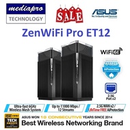 ASUS ZenWiFi Pro ET12 2-Pack AX11000 Tri-Band WiFi 6E Extendable Router - New 6Ghz  AiMesh