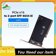 EGPU Adapter Card PCIE X16 to 2-Port SFF-8654 8i X8 External Graphics Card with Full-Height Baffle f