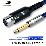 GOLLEY สายไมโครโฟน XLR ตัวเมียถึง1/4 "สาย TSไนลอนถัก6.35มม. (1/4นิ้ว) TS สายเป็น XLR (XLR ตัวเมียกับ