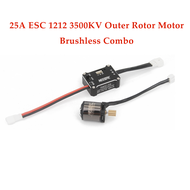 NEEBRC 25A ชุดมอเตอร์ตัวหมุนด้านนอกวงจร ESC ไร้ถ่าน3500KV ไร้แปรงถ่านสำหรับ TRX4M SCX24 FMS FCX18 FC