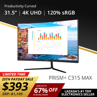 PRISM+ C315 MAX | 31.5"  UHD 4K [3840 x 2160] 120% sRGB 1500R Curved FreeSync G-Sync Ready Gaming Monitor