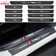 Toyota TRD Car Door Sill Sticker Carbon Fiber Leather Protector Sticker Auto Threshold Anti Scratch 