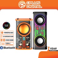 BYZ K07/ V08 5W /10W Transparent Mech Bluetooth Speaker w RGB Breathing Light , 360° TWS Stereo Surr