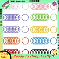 100Pcs Colorful Book Loose Leaf Binder Rings - 3cm Metal Loose Paper Notebook Rings Keychain Rings f