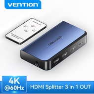 【ส่งจากไทย】Vention กล่องแยกสัญญาณ HDMI ตัวแยก HDMI HDMI Switcher 3 In 1 Out for XBOX 360 PS4/PS3 Smart Android HDTV 4K × 2K HD HDMI Switch Switcher