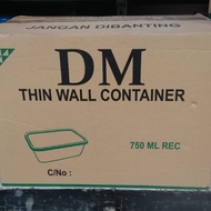 sale Thinwall/Kotak Makan/Food Container DM 750ml 1 dus isi 20 pak