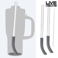 Livestreet Replacement Straw Set for Ninja BlendBOSS 26oz Travel Tumbler Reusable Glass And Silicone