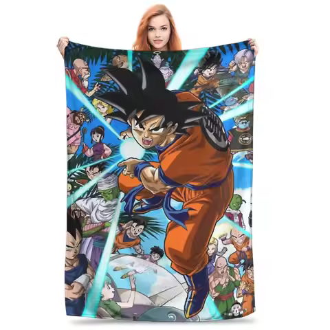 Dragon Ball DragonBall Goku Throw Blanket for Couch Soft Fuzzy Plush Blanket 50x60 Inches Multi-size