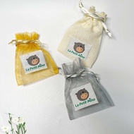 布標款飾品包裝 紗網袋 厚網袋-收納束口袋 香檳金時尚銀 1組3入