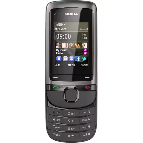 Nokia C2-05 Slide Phone 3.5mm 0.3MP Bluetooth GSM 2-inch 1020mAh FM Radio Physical Keyboard Nokia Sp