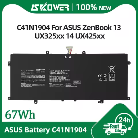 67Wh C41N1904 Laptop Battery For ASUS ZenBook 13 UX325xx UM325SA UX363EA 14 UX425xx UM425IA UX371EA 