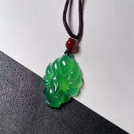 2024 Nine Tailed Fox Queen Real Jade Stone Necklace Pendant Healing Crystal Charm Protection Amulet