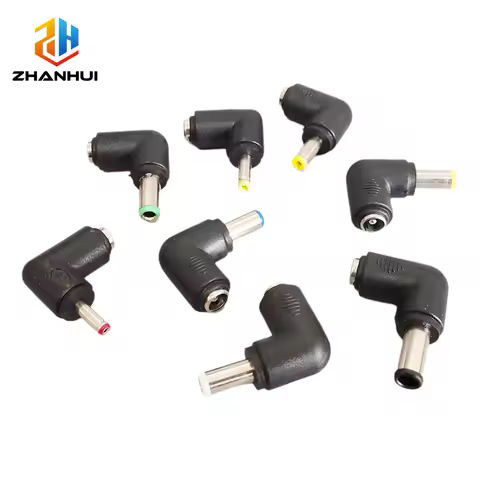 1/2/5Pcs Right Angle DC 5.5x2.1mm Female Jack to 3.5x1.35/4.0x1.7/4.8x1.7/5.5x2.1/5.5x2.5/6.3x3.0/6.