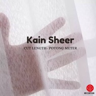 Kain Langsir Nipis Putih Corak Snow Bidang 130"/ Kain Polyester Fabric Snow Sheer White Design Width