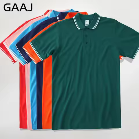 GAAJ Polo Shirt Men Plus Size 4XL Cotton Shirts For Man Short Sleeve Summer Fashion Polos Tee Jersey
