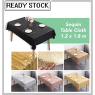 1.2x1.8m Sequin Table Cloth Overlay Blink Deco Banquet Wedding Table Cloth Pelapik Meja Kain Glitter