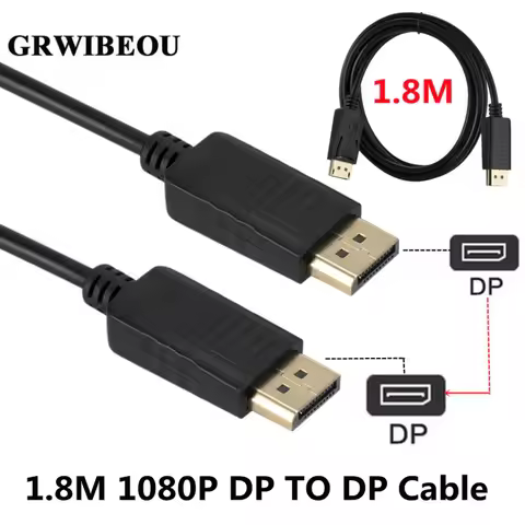1.8M DP TO DP DisplayPort 1.2 Cable 1.8M 1080P HDR Display Port Cable for Video PC Laptop TV Display