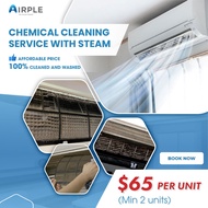 Chemical with steam cleaning Aircon Service -Highest 5 Stars Rated Aircon Servicing - No GST/Hidden Cost - Airple Aircon