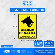 Acrylic SIGN BOARD for Dogs, Guards, Beware of Calls, 15 X 20 CM