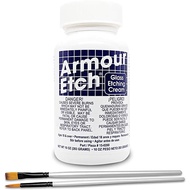 Armour Etch Cream Glass Etching Cream Kit - Create Permanently Etched Designs - 10oz