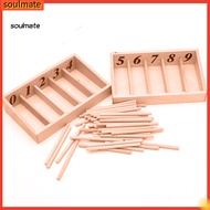 soulmate|  Montessori Wooden Spindle Rods Box Kids Baby Early Learning Educational Toy