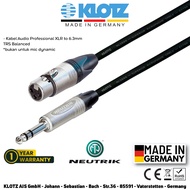 Klotz Original-Electric | Klotz XLR Female to Akai TRS Stereo Balanced Cable - Klotz Ais Gmbh Made I