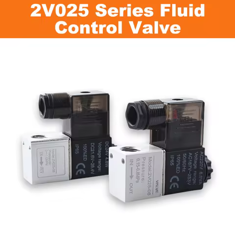 2V025 Series 2/2 Way Direct Acting Solenoid Valve 12V 24V 220V 1/4"BSP Normally Closed Air/Water Con