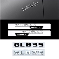 3D ABS Black Logo GLB35 Letters Turbo 4matic Emblem AMG Badge Car Rear Star Sticker For Mercedes Ben