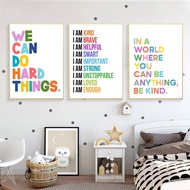 Inspirational Quotes Canvas Painting Positive Affirmation Quote Poster Nursery Prints Nordic Wall Pi